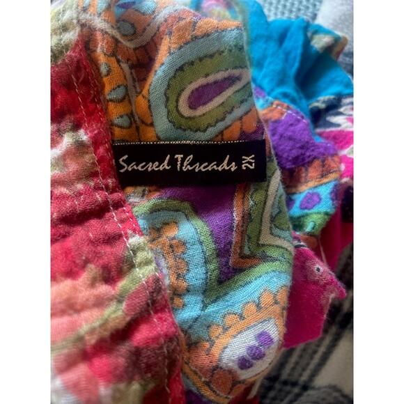 Sacred Threads Size 2X Women's Button Up Blouse Multicolor 100% Cotton‎ - Picture 4 of 5